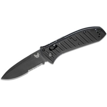Benchmade 5700SBK Auto Presidio II Automatic Knife Milled Black Aluminum Handles